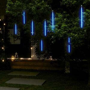 Lampki meteory, 8 szt., 30 cm, 192 niebieskich LED, wewn./zewn