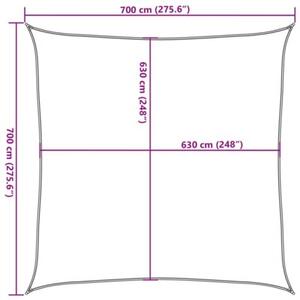Żagiel przeciwsłoneczny, 160 g/m², beżowy, 2x2,5 m, hdpe