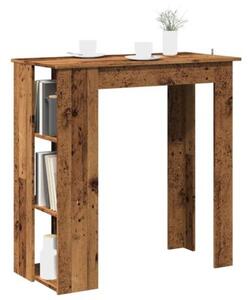 Stolik barowy z półkami, stare drewno, 102x50x103,5 cm
