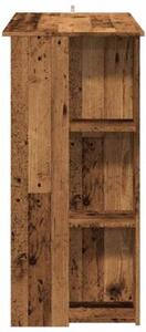Stolik barowy z półkami, stare drewno, 102x50x103,5 cm