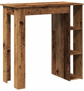 Stolik barowy z półkami, stare drewno, 102x50x103,5 cm