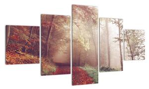 Obraz - Jesienny spacer po lesie (125x70 cm)