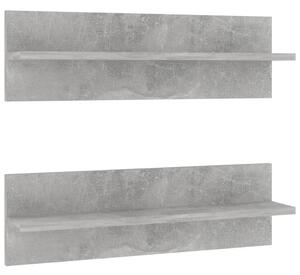 Półki ścienne, 2 szt., szarość betonu, 60 x 11,5 x 18 cm