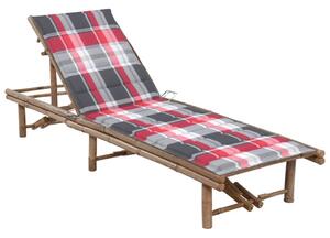 Ogrodowy leżak z poduszką, bambusowy