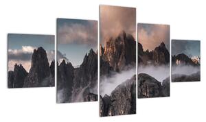 Obraz - Włoskie Dolomity ukryte we mgle (125x70 cm)