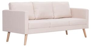 Sofa 3-osobowa, materiaÅowa, kremowa