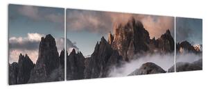 Obraz - Włoskie Dolomity ukryte we mgle (170x50 cm)