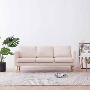 Sofa 3-osobowa, materiaÅowa, kremowa