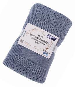 Niebieski kocyk bambusowo-bawełniany JEANS 80x100 cm – styl i wygoda dla maluszka