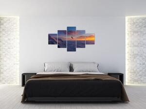 Obraz o zachodzie słońca, Mt. Blanc (125x70 cm)