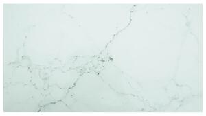 Blat stołu, biały, 120x65 cm, 8 mm, szkło z teksturą marmuru