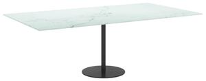 Blat stołu, biały, 120x65 cm, 8 mm, szkło z teksturą marmuru