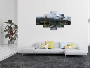 Obraz drzew w jeziorze (125x70 cm)