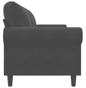 Sofa 3-osobowa, czarny, 180 cm, tapicerowana aksamitem