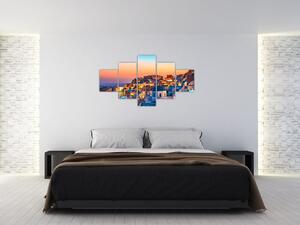 Obraz - Santorini o zmierzchu (125x70 cm)