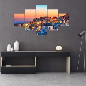 Obraz - Santorini o zmierzchu (125x70 cm)