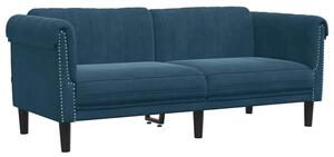Sofa dwuosobowa, niebieska, aksamit