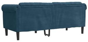 Sofa dwuosobowa, niebieska, aksamit