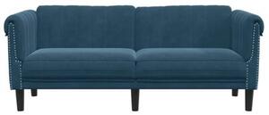 Sofa dwuosobowa, niebieska, aksamit