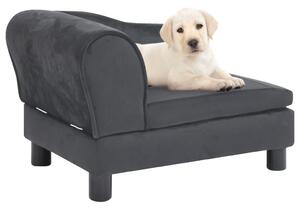 Sofa dla psa, ciemnoszara, 57x34x36 cm, pluszowa