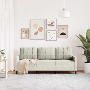 Sofa 3-osobowa, kremowy, 180 cm, tapicerowana aksamitem