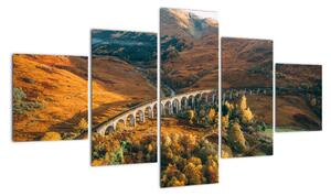 Obraz mostu w szkockiej dolinie (125x70 cm)