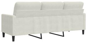 Sofa 3-osobowa, kremowy, 180 cm, tapicerowana aksamitem