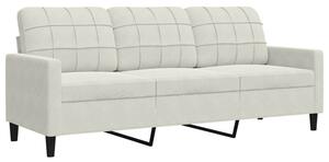 Sofa 3-osobowa, kremowy, 180 cm, tapicerowana aksamitem