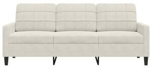 Sofa 3-osobowa, kremowy, 180 cm, tapicerowana aksamitem