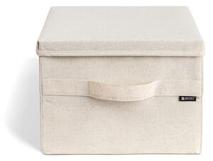 Beżowy tekstylny pojemnik z pokrywką 31x41x22 cm Soft Storage Medium – Bigso