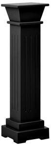 Klasyczny kwietnik w kształcie kolumny, czarny, 17x17x66cm, MDF