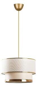 Lampa wisząca w kremowo-złotym kolorze z tekstylnym kloszem ø 30 cm Cake – Opviq lights