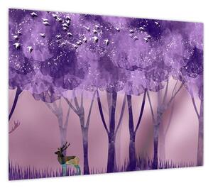 Obraz - Jeleń w magicznym lesie (70x50 cm)