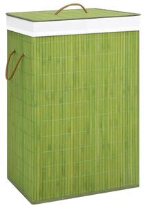 Bambusowy kosz na pranie, zielony, 72 L