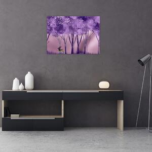 Obraz na szkle - Jeleń w magicznym lesie (70x50 cm)