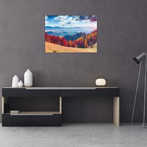 Obraz na szkle kolorowego jesiennego krajobrazu (70x50 cm)