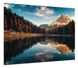 Obraz - Alpy, Włochy, Dolomity, Lago Antorno (70x50 cm)