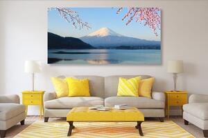 Obraz widok z jeziora na Fuji