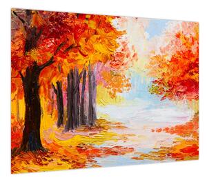 Obraz - Obraz olejny, kolorowa jesień (70x50 cm)