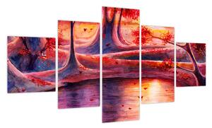 Obraz magicznego lasu (125x70 cm)