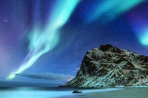 Obraz zorza polarna w Norwegii