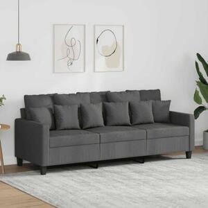 Sofa 3-osobowa, ciemnoszara, 180 cm, tapicerowana tkaninÄ