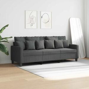 Sofa 3-osobowa, ciemnoszara, 180 cm, tapicerowana tkaninÄ