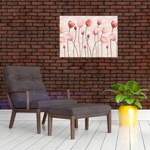 Obraz na szkle - Różowe tulipany (70x50 cm)