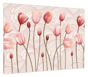 Obraz - Różowe tulipany (70x50 cm)