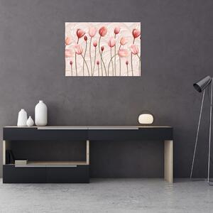 Obraz na szkle - Różowe tulipany (70x50 cm)