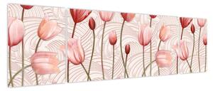 Obraz - Różowe tulipany (170x50 cm)