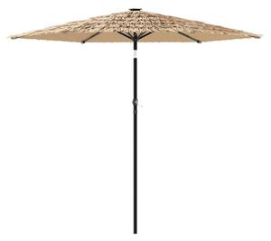 Parasol ogrodowy na stalowym słupku, brązowy, 268x268x226 cm