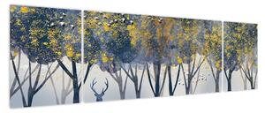 Obraz jelenia w lesie (170x50 cm)