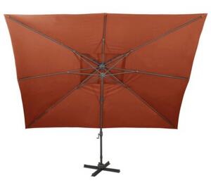 Parasol ogrodowy cantilever z podwójnym blatem, terakota 400x300 cm